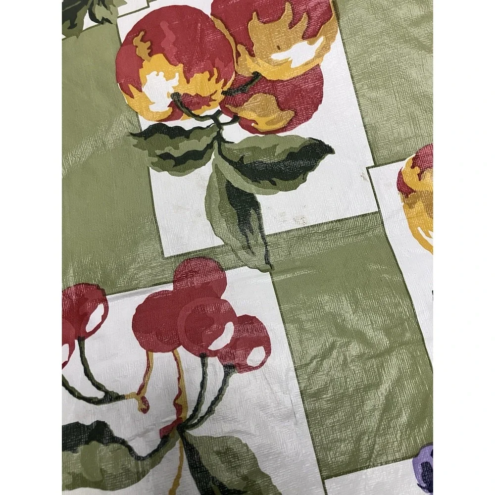 Vintage Vinyl Flannel Back Kitchen Tablecloth 52
